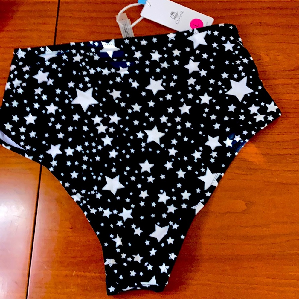 Cupshe Star Pattern HighWaist Bikini Bottom Large